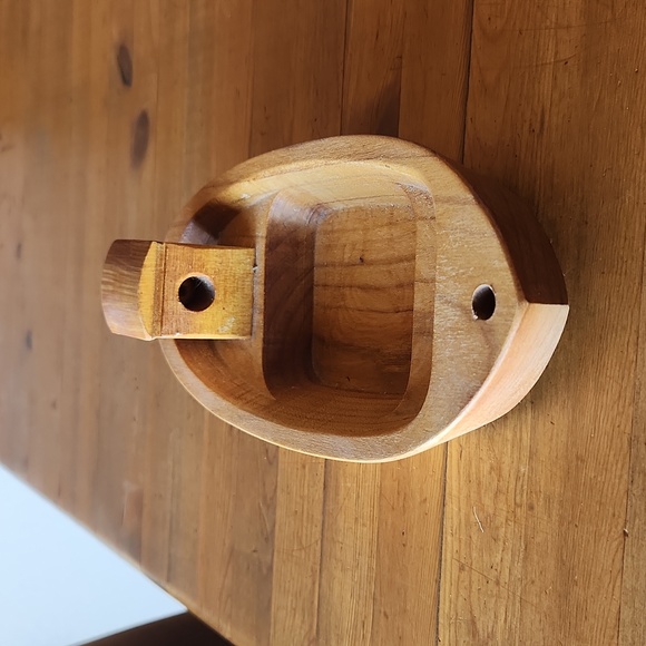 Wood Handmade/Carved Solid Boat 8.5"x4"x1.5" German Made EUC - Picture 3 of 6